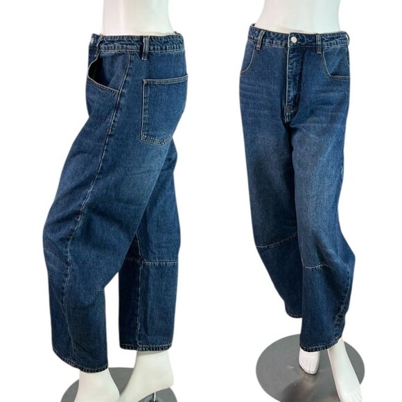 ROUCHA Dahl Denim Barrel Jeans in New Standard $240 Size A, US Women's 4/6 Small - Picture 1 of 15